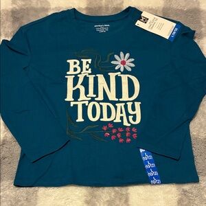 Teal 'Be Kind Today' Long Sleeve Tee